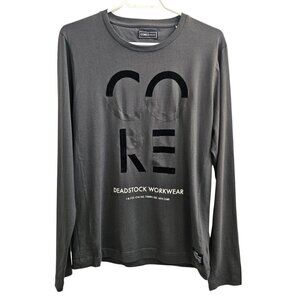 Jack & Jones Long Sleeved Cotton Shirt, Deadstock Workwear, Dark Grey, Size M